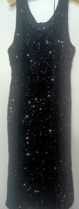 Adult Female Costumes to Hire - GATSBY - Black full sequin dress - 3XL